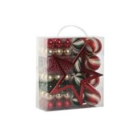 Kerstballen Home ESPRIT Rood Groen Polyethyleen 21 x 6,5 x 27 cm (53 Onderdelen) - thumbnail