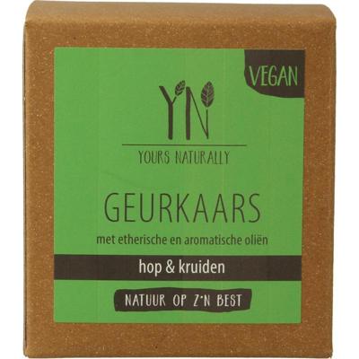 Yours Naturally Geurkaars in glas hop & kruiden 20cl 1 Stuks