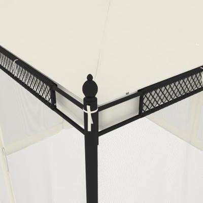 VidaXL Prieel met zijwanden van gaas 2,93x2,93 m staal crèmekleurig