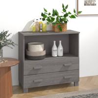 Dressoir HAMAR 85x35x80 cm massief grenenhout lichtgrijs - thumbnail