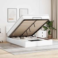 Ottoman bed met matras 140x200cm kunstleer wit - thumbnail