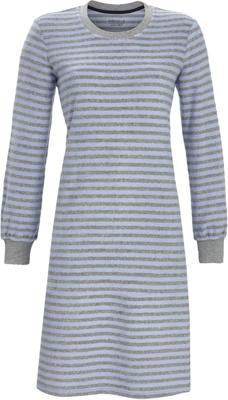 Badstoffen nachthemd blauw grijs Badstoffen nachthemd blauw grijs