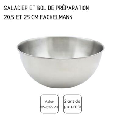 Set van 2 saladekommen en saladebestek - FACKELMANN - 20,5 en 25 cm