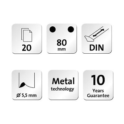 Novus Office 60-B22003 Bureauperforator Locher B220 mit AS 20Blatt blau Blauw 20 vel (80 g/m²)