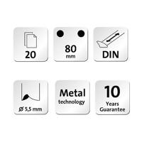 Novus Office 60-B22001 Bureauperforator Locher B220 mit AS 20Blatt schwarz Zwart 20 vel (80 g/m²) - thumbnail