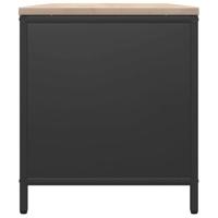 Brandhoutrek met houten blad 100,5x35,5x40 cm zwart - thumbnail