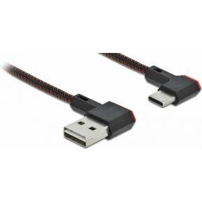Delock USB-kabel USB 2.0 USB-A stekker, USB-C stekker 0.20 m Zwart Vergulde steekcontacten 85279 Delock USB-kabel USB 2.0 USB-A stekker, USB-C stekker 0.20 m Zwart Vergulde steekcontacten 85279