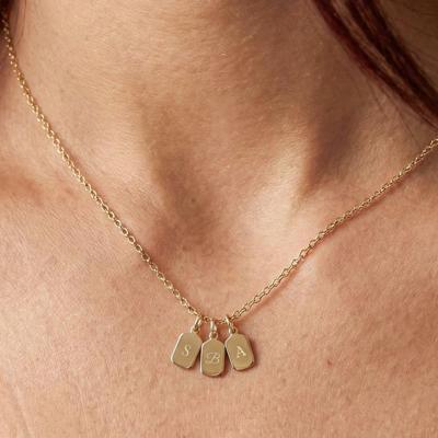 Initialen ketting - Rechthoek - Goud - 3 st