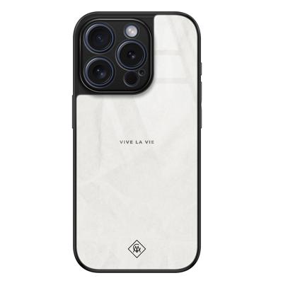 iPhone 15 Pro glazen hardcase - Vive la vie iPhone 15 Pro glazen hardcase - Vive la vie