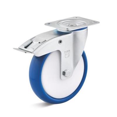 Torwegge Zwenkwiel m/rem pu ø160 kunststof