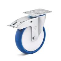 Torwegge Zwenkwiel m/rem pu ø160 kunststof - thumbnail