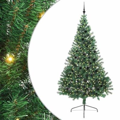 VidaXL Kunstmatig voorverlicht kerstboom met 300 led groen 240 cm pvc