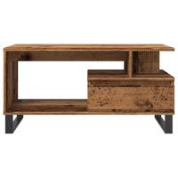 Salontafel 90x49x45 cm bewerkt hout oud houtkleurig - thumbnail