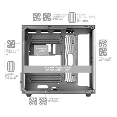 Mars Gaming MC-NOVAM Mini Tower Zwart
