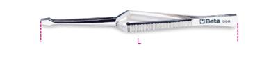 Beta Pincet met zelfklemmende rechte gegroefde spatel bekken vervaardigd uit roestvast staal gepolijste uitvoering 998 150 - 009980001 Beta Pincet met zelfklemmende rechte gegroefde spatel bekken vervaardigd uit roestvast staal gepolijste uitvoering 998 150 - 009980001