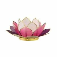 Rode Capiz Lotus Waxinelichthouder van Sarana, 40 gram - thumbnail