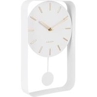Karlsson wandklok Pendulum Charm met slinger 32,5 cm staal wit - thumbnail