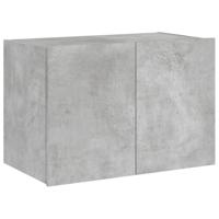 Tv-wandmeubel met LED-verlichting 60x35x41 cm betongrijs - thumbnail