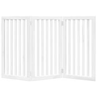 Hondenhek inklapbaar 3 panelen 150 cm populierenhout wit - thumbnail
