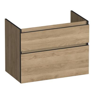 Brauer Delight Edge - Onderkast - 80 cm - met 2 Softclose Lades Greeploos en 1 Sifon Uitsparing - Sunlit