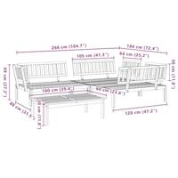 4-delige Loungeset pallet massief acaciahout - thumbnail