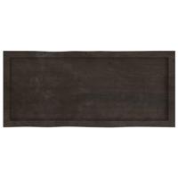 Tafelblad natuurlijke rand 100x40x(2-4)cm eikenhout donkerbruin - thumbnail