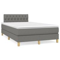 Boxspring met matras stof donkergrijs 120x190 cm - thumbnail