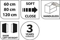 Tiger Loft Hoge Kolomkast 40x35x160 cm Hoogglans Sneeuwwit - thumbnail