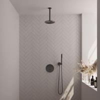 Brauer Gunmetal Carving Thermostatische Regendoucheset Inbouw - Hoofddouche 20 cm - 3 Weg - Handdouche Rond - Doucheslang - Wandaansluitbocht - Gunmetal - thumbnail