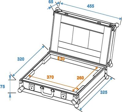 Roadinger Laptop Case LC-15 flightcase max 370x255x30mm - thumbnail