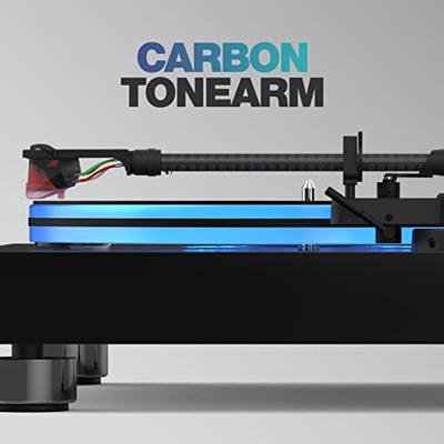 Reloop Turn 7 - Riemaangedreven HiFi draaitafel met Ortofon 2M Red, acryl draaitafel met LED verlichting, gedecentraliseerde aandrijfmotor met externe riemgeleider en carbon toonarm