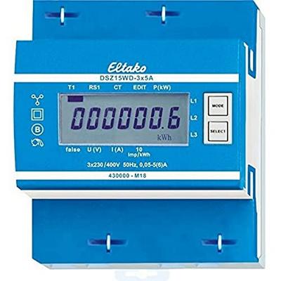 Eltako DSZ15WD-3x5A MID kWh-meter 3-fasen met S0-interface Digitaal 5 A Conform MID: Ja 1 stuk(s) Eltako DSZ15WD-3x5A MID kWh-meter 3-fasen met S0-interface Digitaal 5 A Conform MID: Ja 1 stuk(s)