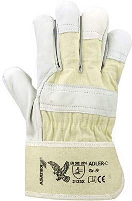 Asatex Handschoen | maat 10,5 naturelle kleuren | Rundnerfleer | PSA-categorie II | 12 paar - ADLER-C/105 - ADLER-C/105