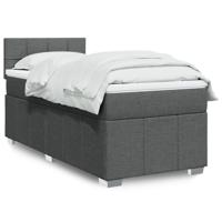 Boxspring met matras stof donkergrijs 80x200 cm - thumbnail