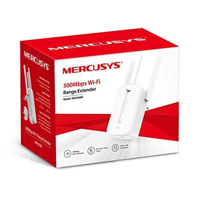 MERCUSYS Wlan Repeater N 300Mbps WiFi Extender Wireless versterker MW300RE (N300, 2 externe antenne),Wit