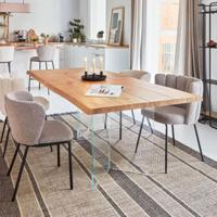 Kave Home Eettafel 'Lotty' Eiken/Glas, 180 x 100cm - thumbnail