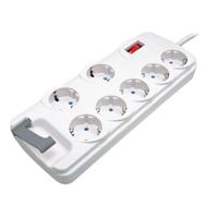 Tafelcontactdoos 7-voudig met overspanningsbeveiliging wit - thumbnail