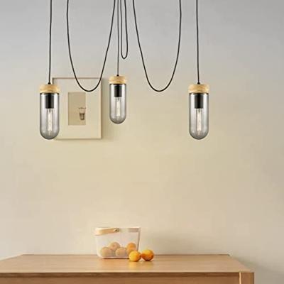 Home sweet home capri hanglamp 3L hout/glas
