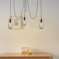 Home sweet home capri hanglamp 3L hout/glas - thumbnail