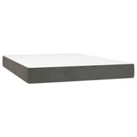 Boxspring met matras fluweel donkergrijs 140x200 cm - thumbnail