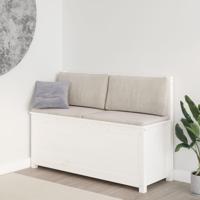 Bankje 110x41x76,5 cm massief grenenhout wit - thumbnail