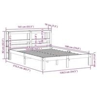 Bedframe zonder matras massief grenenhout wasbruin 135x190 cm - thumbnail