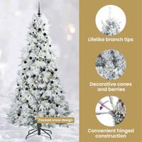 VidaXL Kunstmatige inklapbare kerstboom wit 240 cm pe en pvc - thumbnail