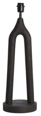 Light & Living Tafellamp 'Xitta' Mangohout, 55cm, kleur Mat Zwart (excl. kap)