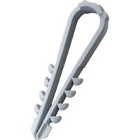 N & L Dübelklemmschelle 6-20mm Bevestigingsklem Insteekbaar 501STN Voor steekmontage in muur, Met steekdeuvel, UV-stabiel Lichtgrijs 200 stuk(s) - thumbnail