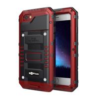 Waterdichte stofdichte schokbestendige zink legering + siliconen case voor iPhone 6 plus & 6s plus (rood) - thumbnail