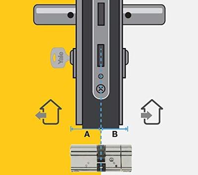 YALE losneembare slotcilinder - voor buiten- / toegangsdeur - 6 pins - 4 sleutels - 30 x 40 mm