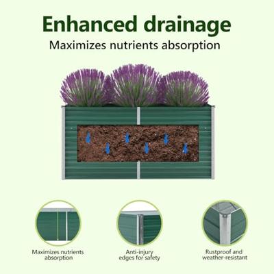 Plantenbak verhoogd 160x40x77 cm gegalvaniseerd staal groen