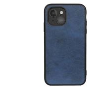 Casecentive Shockproof Leren back case iPhone 13 Mini blauw - thumbnail