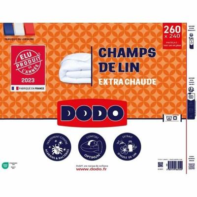 Dekbed 240x260 cm DODO CHAMPS DE LIN - Warm - 450G/m² - Dekbed voor 2 personen - Zacht en Warm - Anti-mijt Antibacterieel - Wit Dekbed 240x260 cm DODO CHAMPS DE LIN - Warm - 450G/m² - Dekbed voor 2 personen - Zacht en Warm - Anti-mijt Antibacterieel - Wit